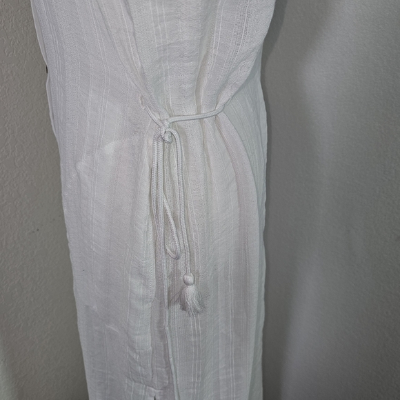 Robin Piccone Michelle Mandarin Collar Cover-Up Caftan Sz S Gauzy, Beach,Casual - Picture 10 of 16